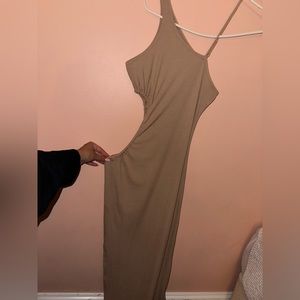 Tan midi dress